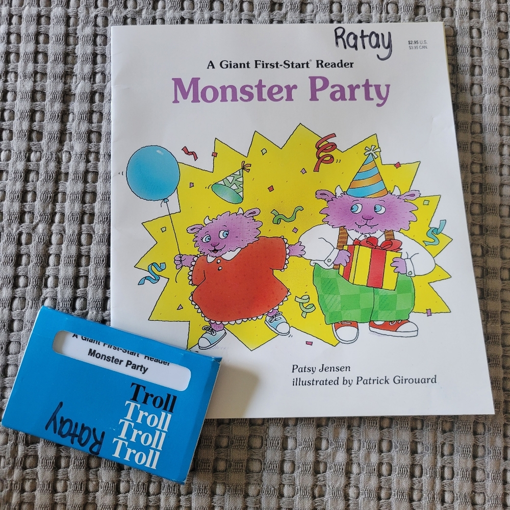 "Monster Party" book by Patsy Jensen with audio cassette
